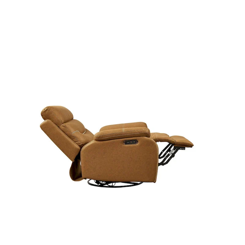 Fauteuil Inclinable Gris à Double Moteur avec Pivot 240°, Fonction Bascule, Connectivité USB et Appui-Tête Réglable