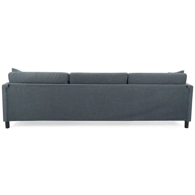 Canapé Sectionnel 4 Places Gris 107.87 pouces à Coussins Amovibles avec Pouf Mobile, Accoudoir de Rangement