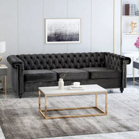 Canapé 3 places Chesterfield avec capitonnage et clous décoratifs