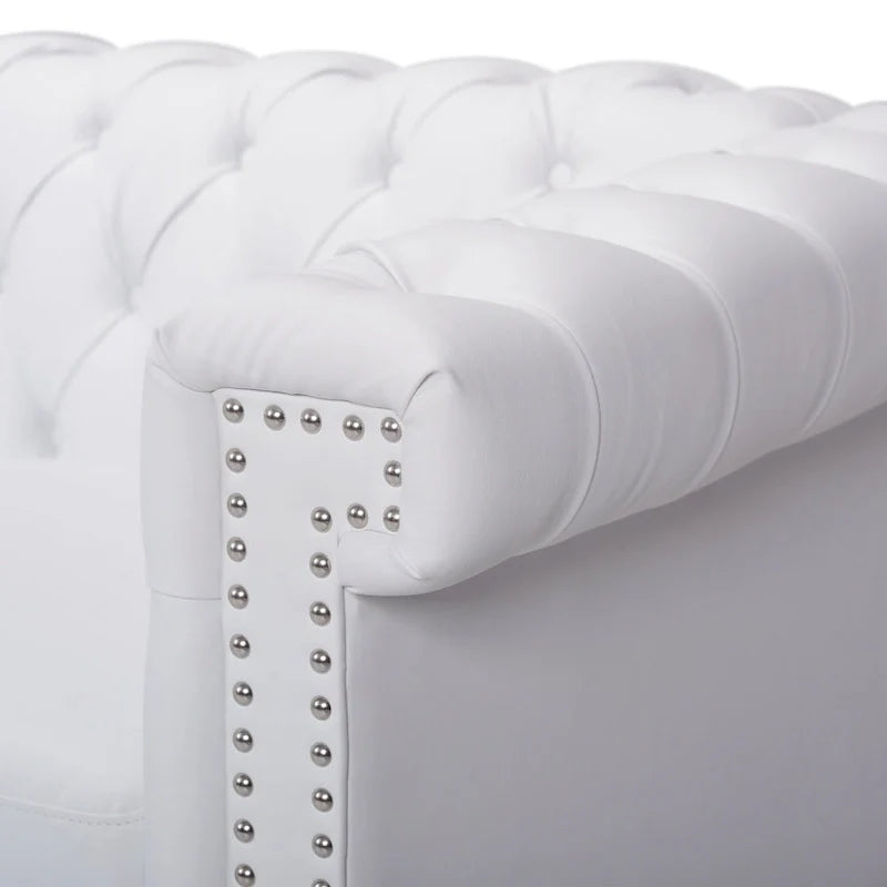 Canapé 3 places Chesterfield avec capitonnage et clous décoratifs