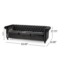 Canapé 3 places Chesterfield avec capitonnage et clous décoratifs