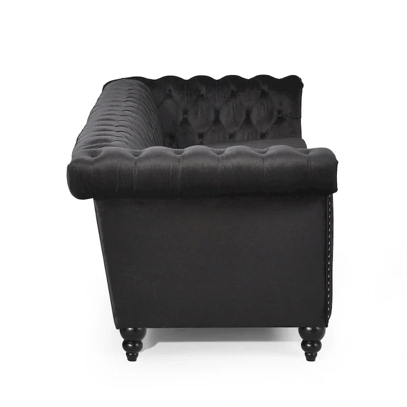 Canapé 3 places Chesterfield avec capitonnage et clous décoratifs