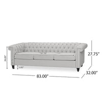 Canapé 3 places Chesterfield avec capitonnage et clous décoratifs