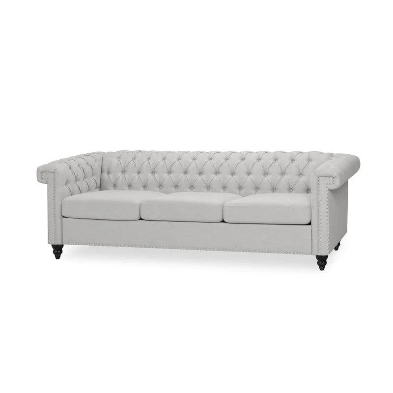 Canapé 3 places Chesterfield avec capitonnage et clous décoratifs
