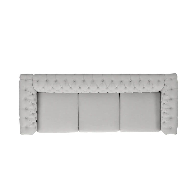 Canapé 3 places Chesterfield avec capitonnage et clous décoratifs
