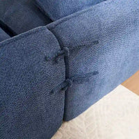 Canapé sectionnel bleu 106.3 surdimensionné en forme de L 3 places avec méridienne, 4 coussins décoratifs et conception modulable élégante