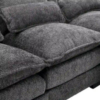 Canapé Sectionnel 4 Places Moderne en Chenille Forme U 110.63 pouces avec Doubles Coussins, 2 Méridiennes et Mousse Haute Densité