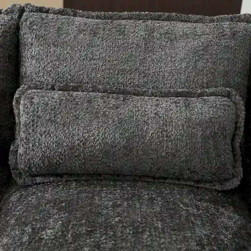 Canapé Sectionnel 4 Places Moderne en Chenille Forme U 110.63 pouces avec Doubles Coussins, 2 Méridiennes et Mousse Haute Densité