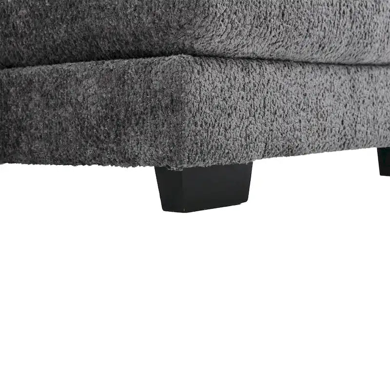 Canapé Sectionnel 4 Places Moderne en Chenille Forme U 110.63 pouces avec Doubles Coussins, 2 Méridiennes et Mousse Haute Densité