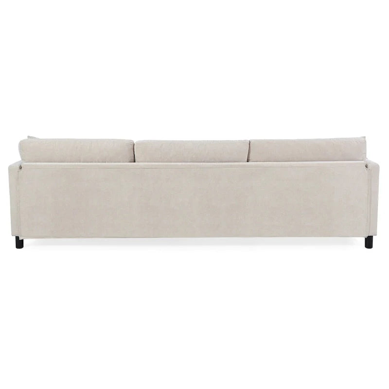 107.87 Canapé sectionnel 4 places avec coussin amovible et pouf mobile