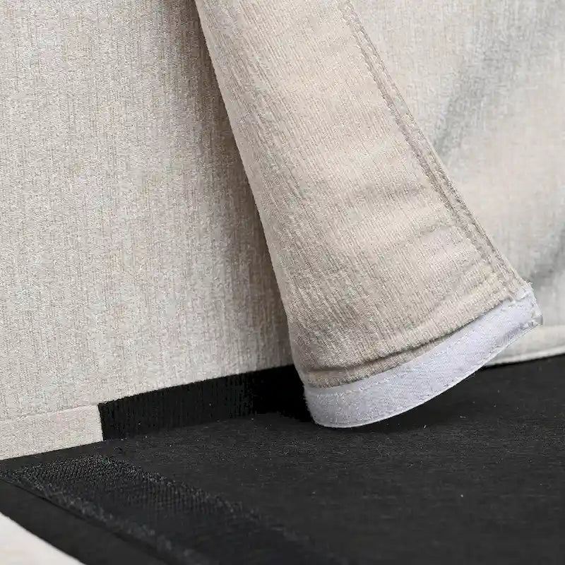 107.87 Canapé sectionnel 4 places avec coussin amovible et pouf mobile