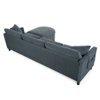 107.87 Canapé sectionnel 4 places avec coussin amovible et pouf mobile