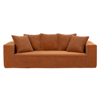 Canapé modulable 3 places en velours côtelé 88,97 avec 5 coussins et design spacieux
