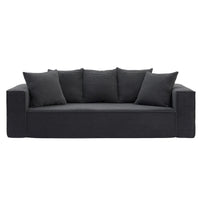Canapé modulable 3 places en velours côtelé 88,97 avec 5 coussins et design spacieux