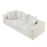 Canapé modulable 3 places en velours côtelé 88,97 avec 5 coussins et design spacieux