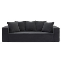 Canapé modulable 3 places en velours côtelé 88,97 avec 5 coussins et design spacieux