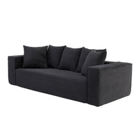 Canapé modulable 3 places en velours côtelé 88,97 avec 5 coussins et design spacieux