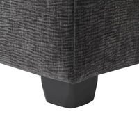 Ensemble de canapé sectionnel d'angle modulaire en chenille noir de 110 po à 7 places avec 2 coussins et pouf, pour salon ou appartement