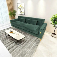 Canapé moderne 3 places en velours 85,63 avec accents dorés et coussins moelleux pour salon