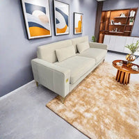 Canapé moderne 3 places en velours 85,63 avec accents dorés et coussins moelleux pour salon