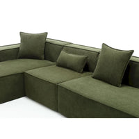 Ensemble canapé modulable minimaliste en L 4 places avec méridienne de 129,5 cm