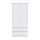 Armoire double porte moderne 20.47 avec tringle et deux tiroirs pour chambre