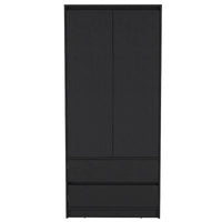 Armoire double porte moderne 20.47 avec tringle et deux tiroirs pour chambre