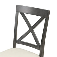 Ensemble de salle à manger 5 pièces en bois de style moderne avec table ronde et 4 chaises rembourrées