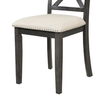 Ensemble de salle à manger 5 pièces en bois de style moderne avec table ronde et 4 chaises rembourrées