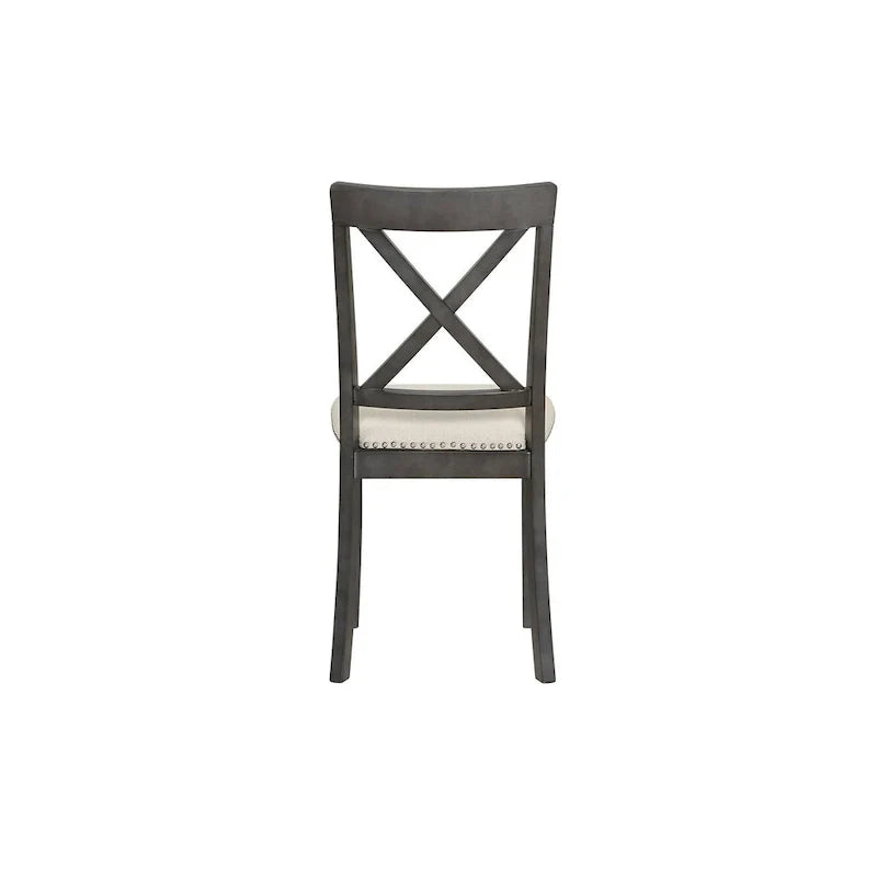 Ensemble de salle à manger 5 pièces en bois de style moderne avec table ronde et 4 chaises rembourrées