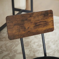 Ensemble de salle à manger rustique 7 pièces avec table rectangulaire et chaises de bar en cuir PU