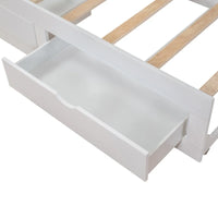 Lit de repos extensible en pin blanc avec 2 tiroirs de rangement