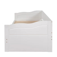 Lit de repos extensible en pin blanc avec 2 tiroirs de rangement