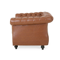 Fauteuil d'appoint en PU capitonné motif Chesterfield