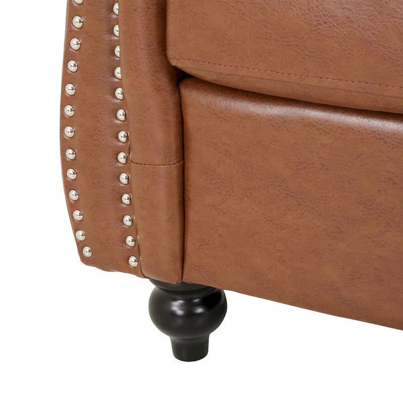 Fauteuil d'appoint en PU capitonné motif Chesterfield