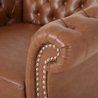 Fauteuil d'appoint en PU capitonné motif Chesterfield