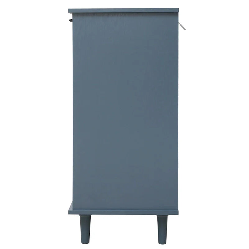 Commode horizontale de style rétro 47.24 avec 3 tiroirs et 3 portes, panneau sculpté pour chambre à coucher, salon