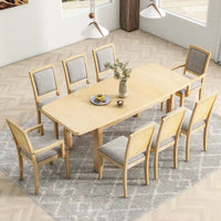 Ensemble de table à manger en bois 7 pièces avec table extensible & 6 chaises