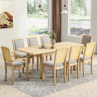 Ensemble de table à manger en bois 7 pièces avec table extensible & 6 chaises