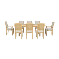 Ensemble de table à manger en bois 7 pièces avec table extensible & 6 chaises