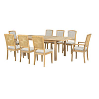 Ensemble de table à manger en bois 7 pièces avec table extensible & 6 chaises