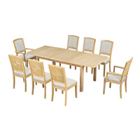 Ensemble de table à manger en bois 7 pièces avec table extensible & 6 chaises