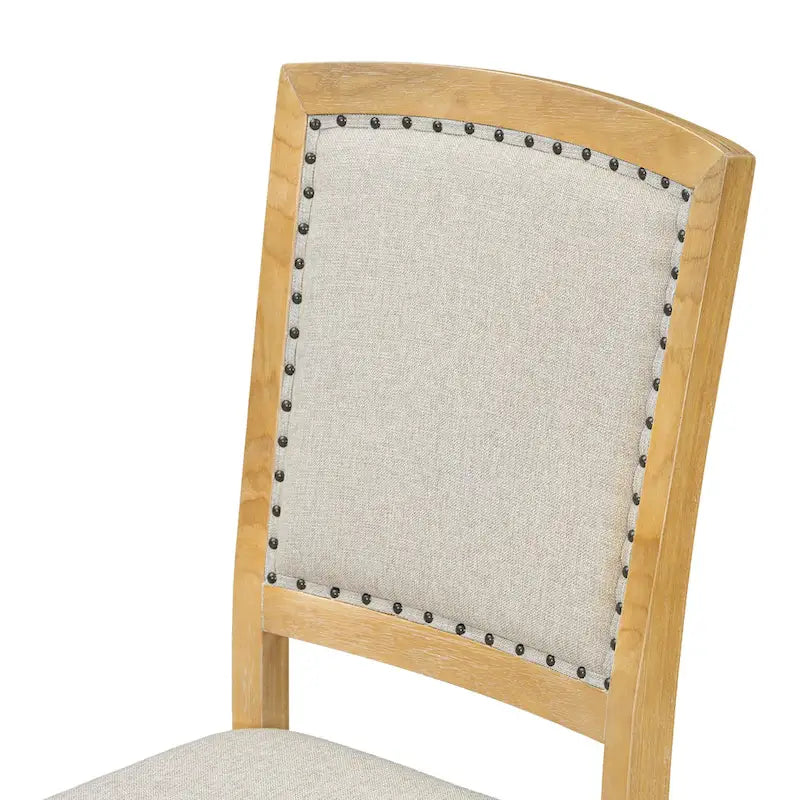 Ensemble de table à manger en bois 7 pièces avec table extensible & 6 chaises