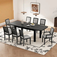 Ensemble de table à manger en bois 7 pièces avec table extensible & 6 chaises