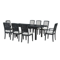 Ensemble de table à manger en bois 7 pièces avec table extensible & 6 chaises