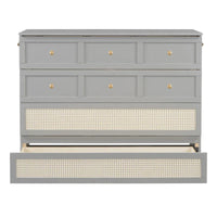 Lit escamotable taille Full gris avec rangement polyvalent et grands tiroirs