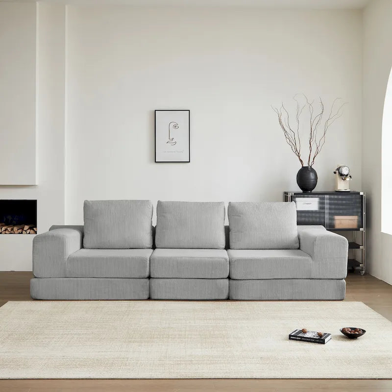 Canapé-lit modulaire 108 en mousse avec mousse à mémoire de forme et base à ressorts