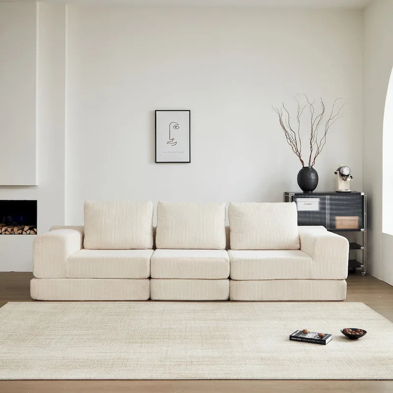 Canapé-lit modulaire 108 en mousse avec mousse à mémoire de forme et base à ressorts