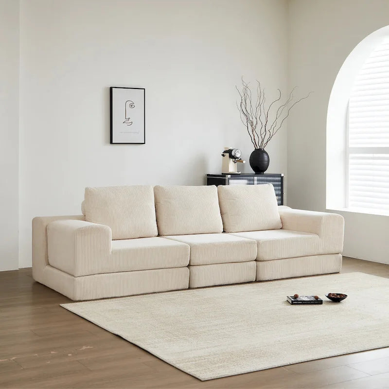 Canapé-lit modulaire 108 en mousse avec mousse à mémoire de forme et base à ressorts