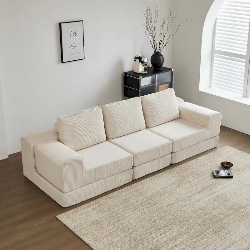 Canapé-lit modulaire 108 en mousse avec mousse à mémoire de forme et base à ressorts